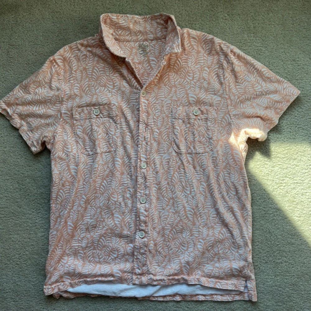 J. Crew Peach and White Casual Button Down Shirt